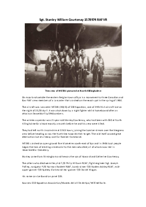 A preview of a PDF biography for Courtenay, Stanley William